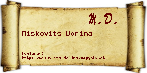 Miskovits Dorina névjegykártya